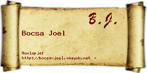Bocsa Joel névjegykártya